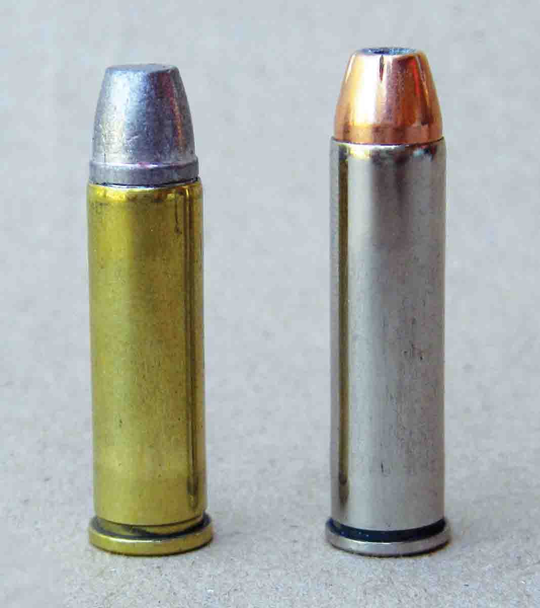The .327 Federal Magnum (right) is the offspring of the .32 H&R Magnum (left).